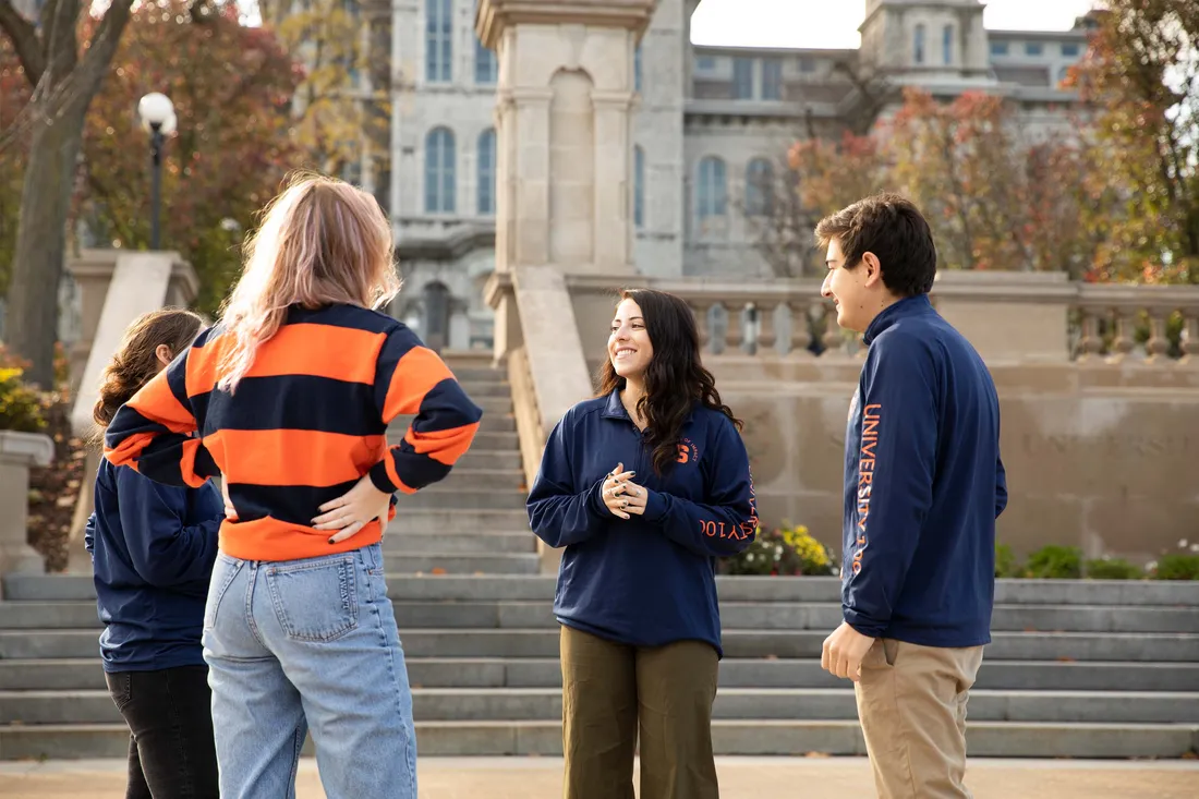 Students on a campus tour.