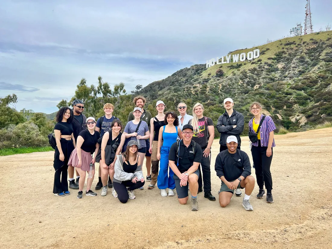 Students in LA Immersion on a hike in Hollywood.